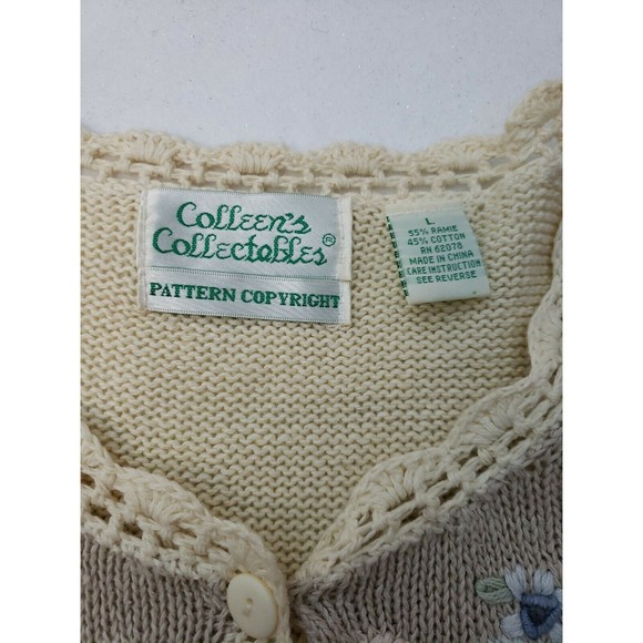 Colleens Collectables Pastel Cardigan Womens Sweater Large Embroidered - Picture 4 of 10